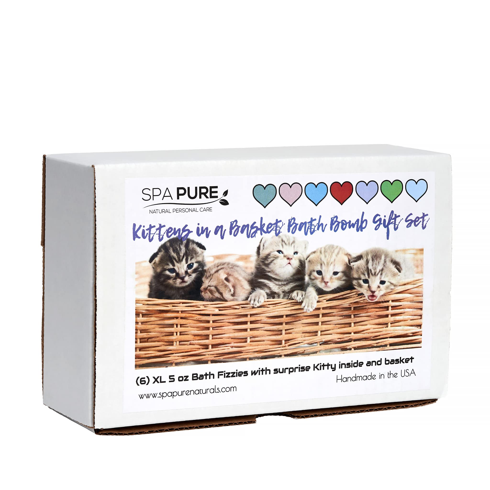 Spa Pure Bath Bombs, 6 Pack — Kittens Basket Adorable Spa Pure Bath Bombs, 6 Pack — Kittens Basket Adorable