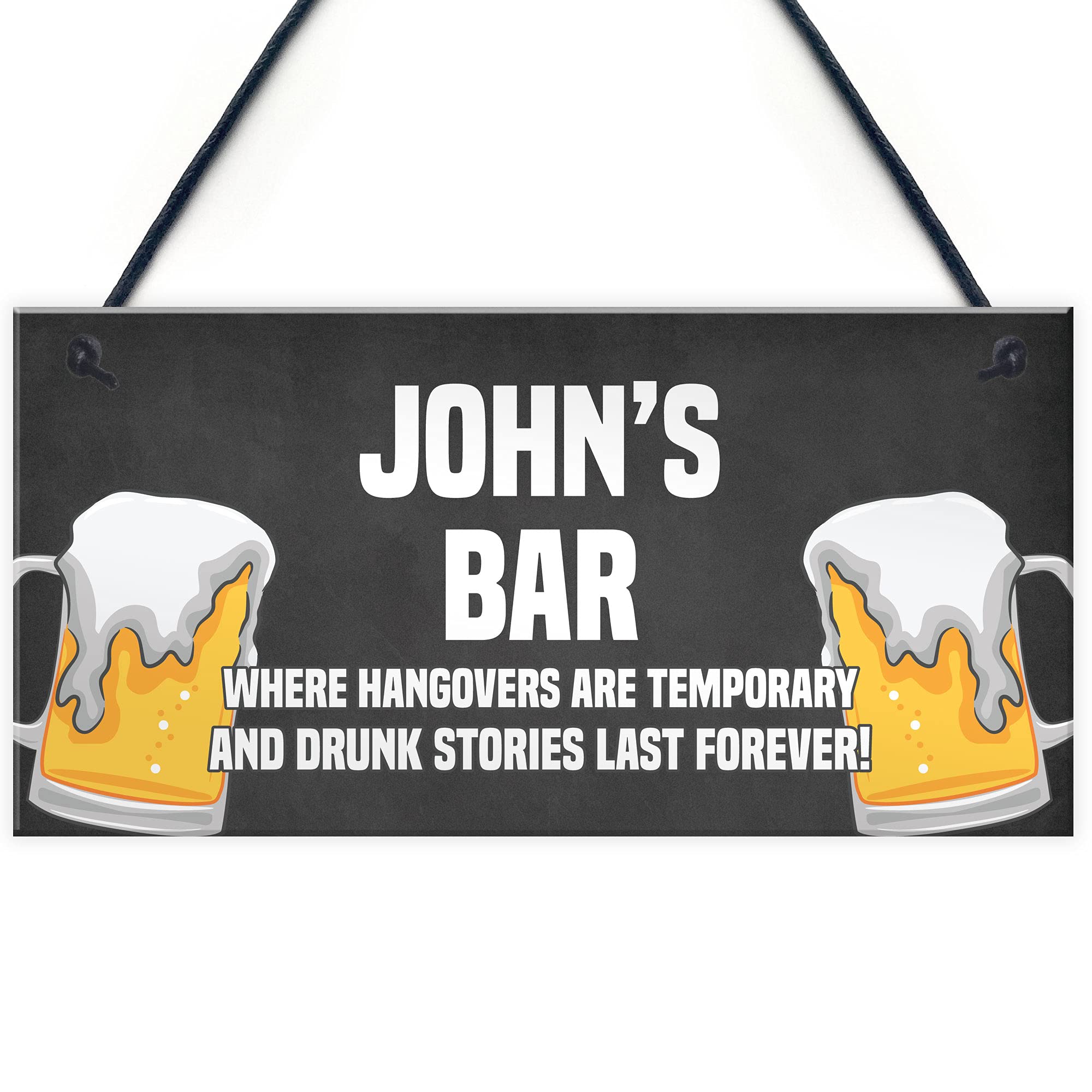 PERSONALISED Bar Sign Beer Gift Hanging Home Bar Pub Plaque Gift For Men