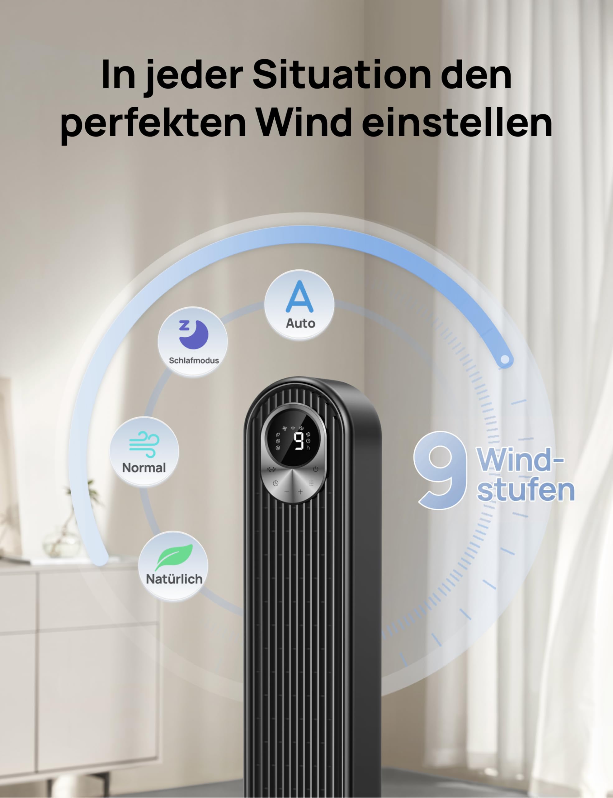 Dreo Smart DC Motor Turmventilator Leiser – Bild 5