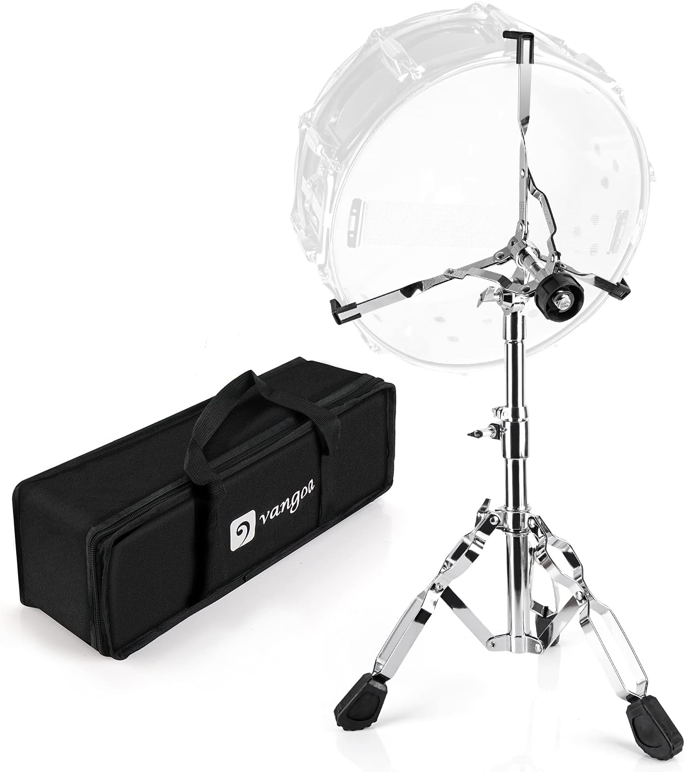 Snare Drum Stand Lightweight Double Braced Adjustable Height with Carrying Bag Fit 10" to 15" Dia Drums
