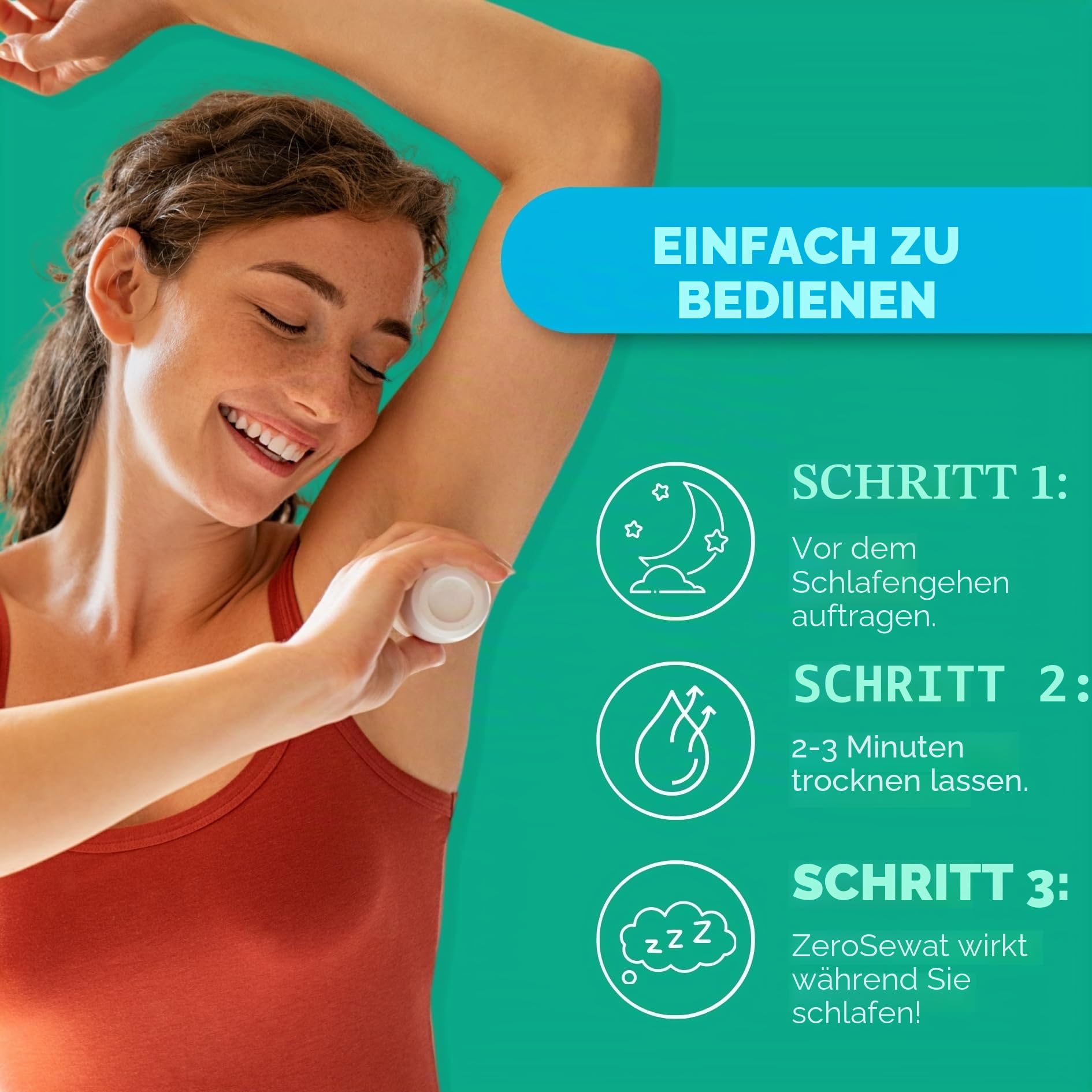 ZeroSweat - Das klinisch starke Deodorant und Antitranspirant zur Behandlung von Hyperhidrose, reduziert den Achselschweiß
