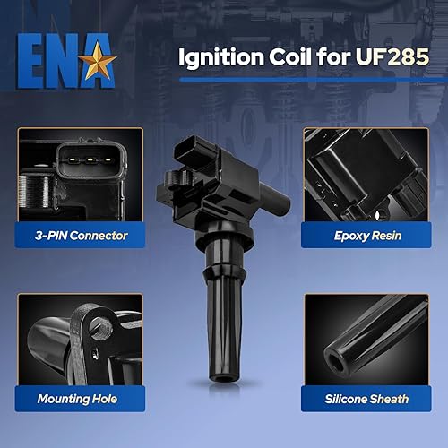 Miniatura 2 de ENA Juego de 2 bobinas de encendido compatibles con Kia Optima Santa Fe Magentis Sonata L4 2.4L Reemplazo para UF-285 C1226