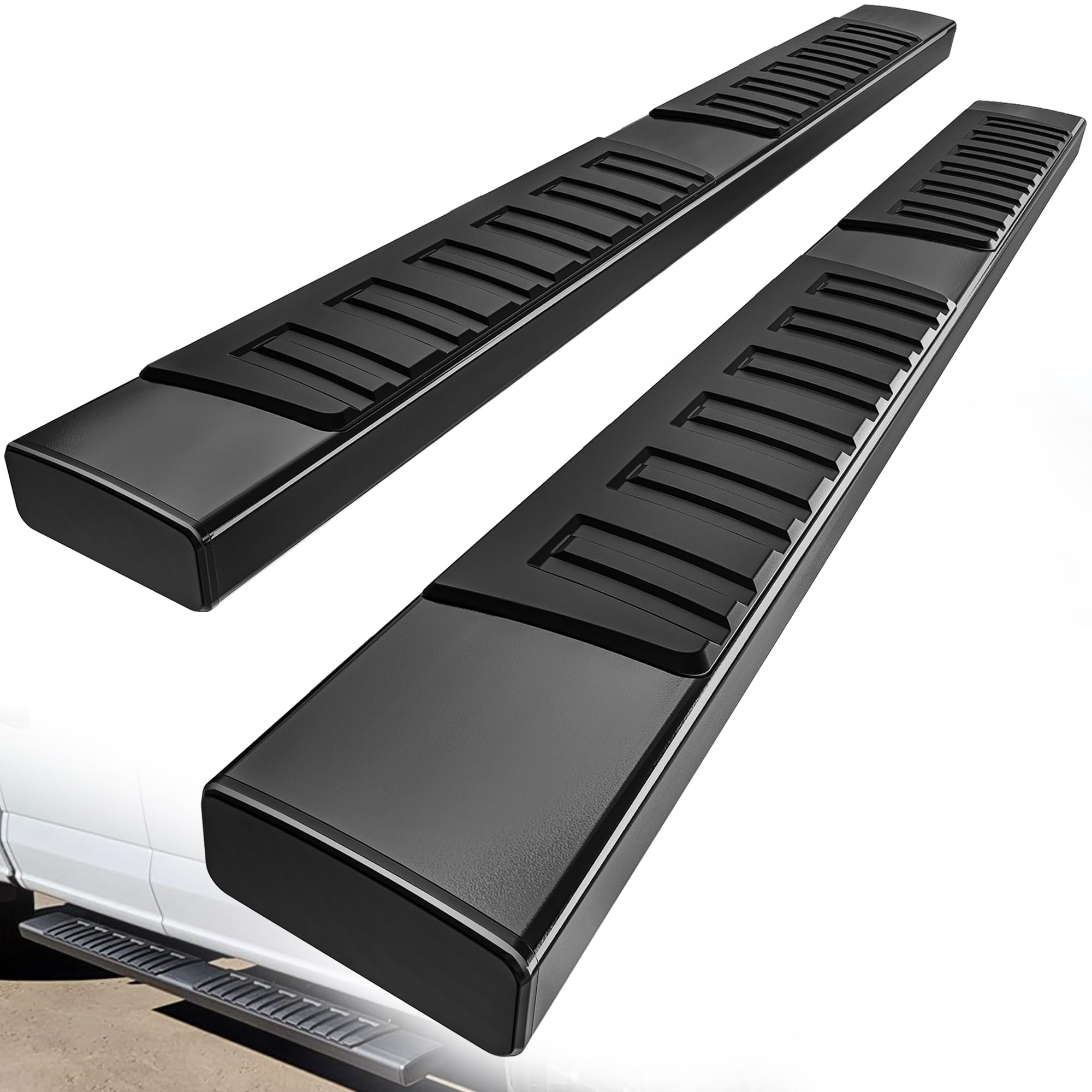 YITAMOTOR 6 Inches Running Boards Compatible with 2004-2024 Nissan Titan Crew Cab & 2016-2024 Titan XD Crew Cab Aluminum Black Side Steps Nerf Bars