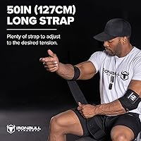 Vista 2 de Coderas para levantamiento de pesas (1 par) - Coderas elásticas de 50 pulgadas para levantamiento de pesas - Soporte de codo para press de banca