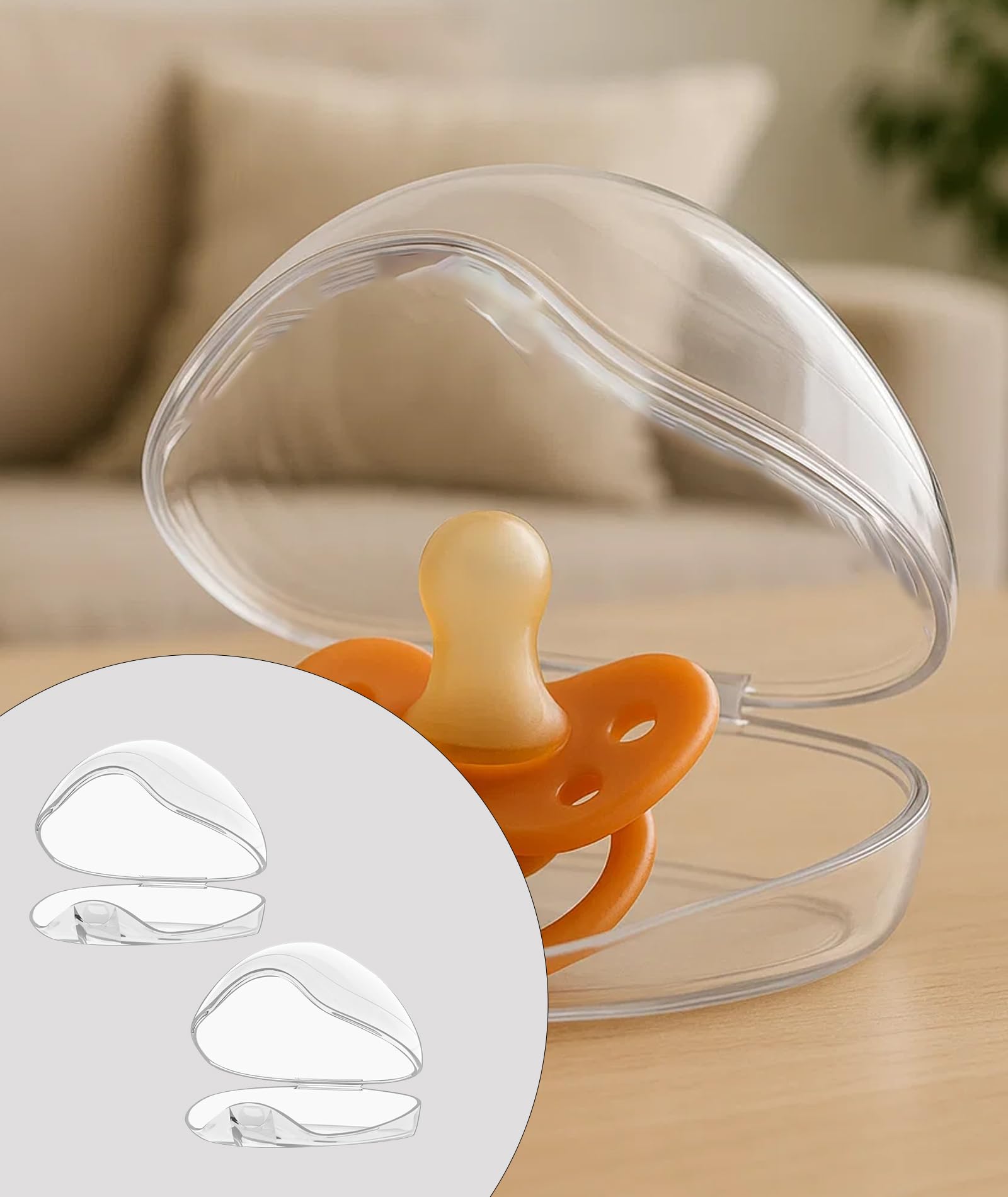 IN-IMAGINE 4 Pcs Pacifier Case, Protection Box, Dummy Case Multi-Purpose Storage for Essentials Compact Organizer, Storage Box for Pacifiers, Suitable for Newborns and Mothers 2