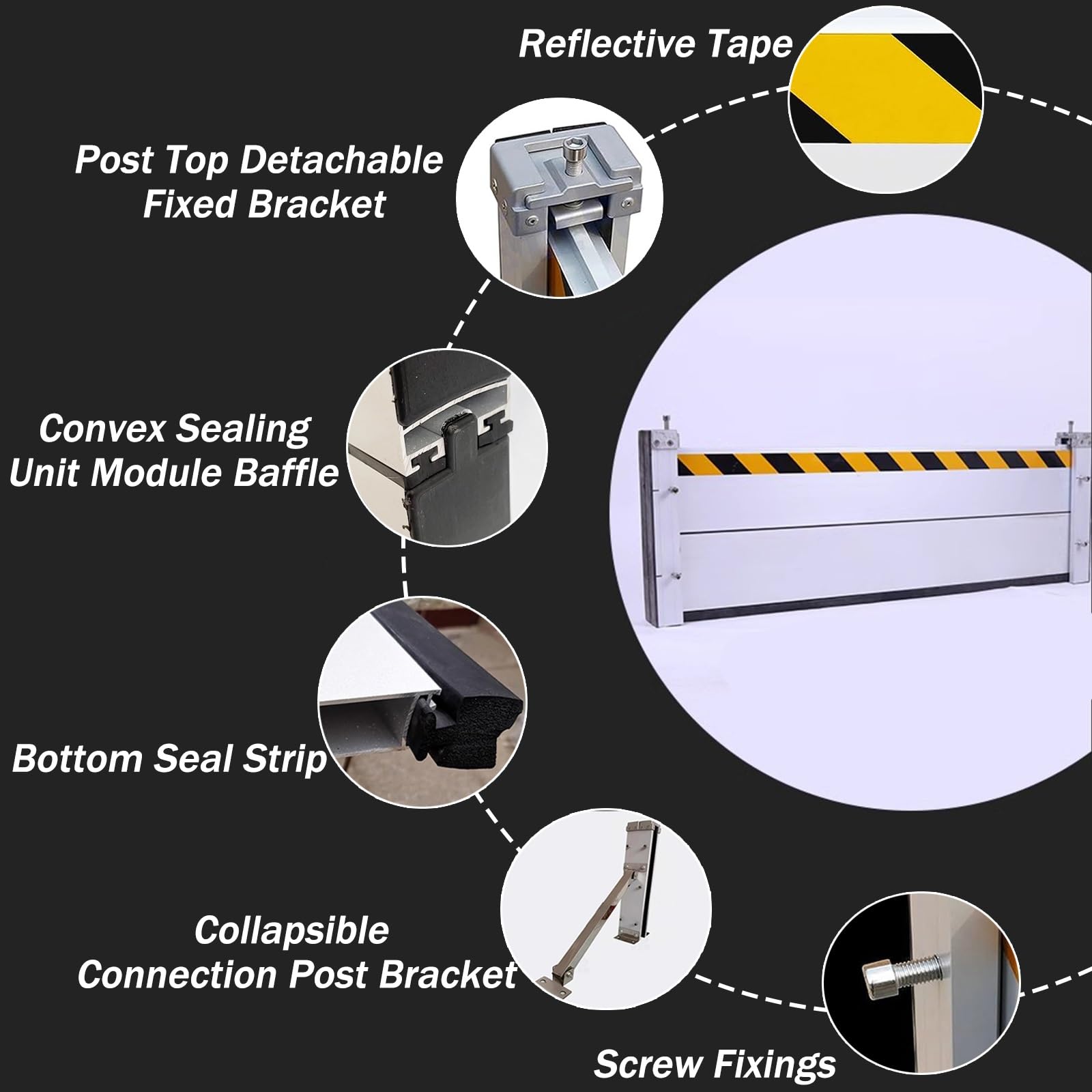 Barreras de protección contra inundaciones para Puertas de casa, Kit de umbral de Pared antiinundaciones de Aluminio de 80 cm, 60 cm y 40 cm de Alto, para Puertas/cochera/sótano, hogar Comer