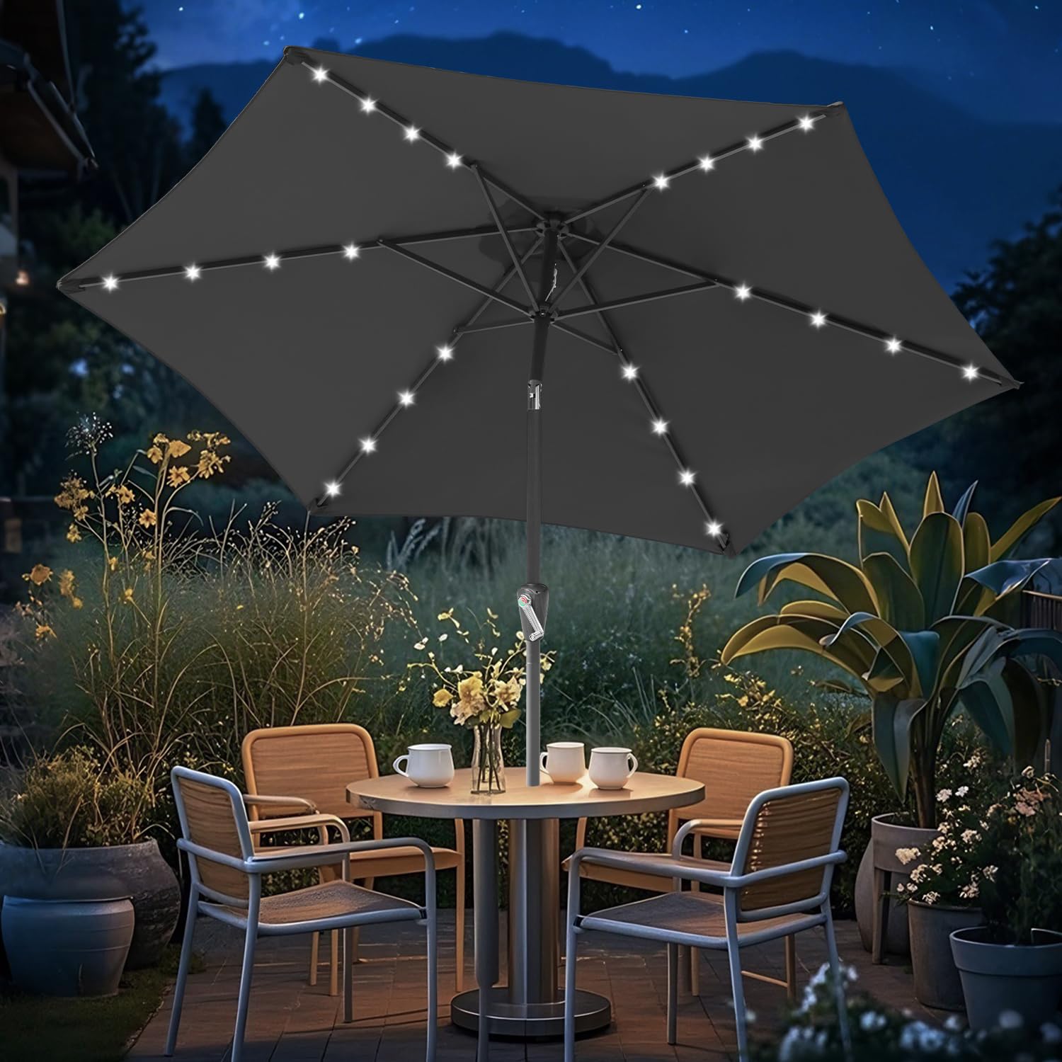 Parasol przeciwsłoneczny, 270, 350 cm, duży parasol ogrodowy, wodoodporny, bez stojaka, parasol z korbą ręczną, na balkon, do ogrodu, na taras