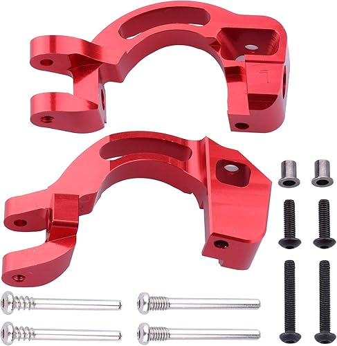 Miniatura 9 de HobbyPark Bloque de dirección frontal de aluminio nudillos y C-Hubs Bloques de ruedas y bujes traseros para Arrma 110 Granite 4X4, Typhon, Big Rock,