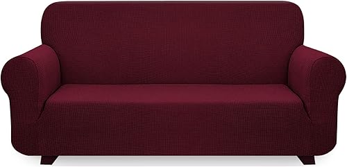 iCOVER - Funda de sofá de una pieza de alta elasticidad, lavable a máquina, tela jacquard de elastano, parte inferior elástica antideslizante, fácil