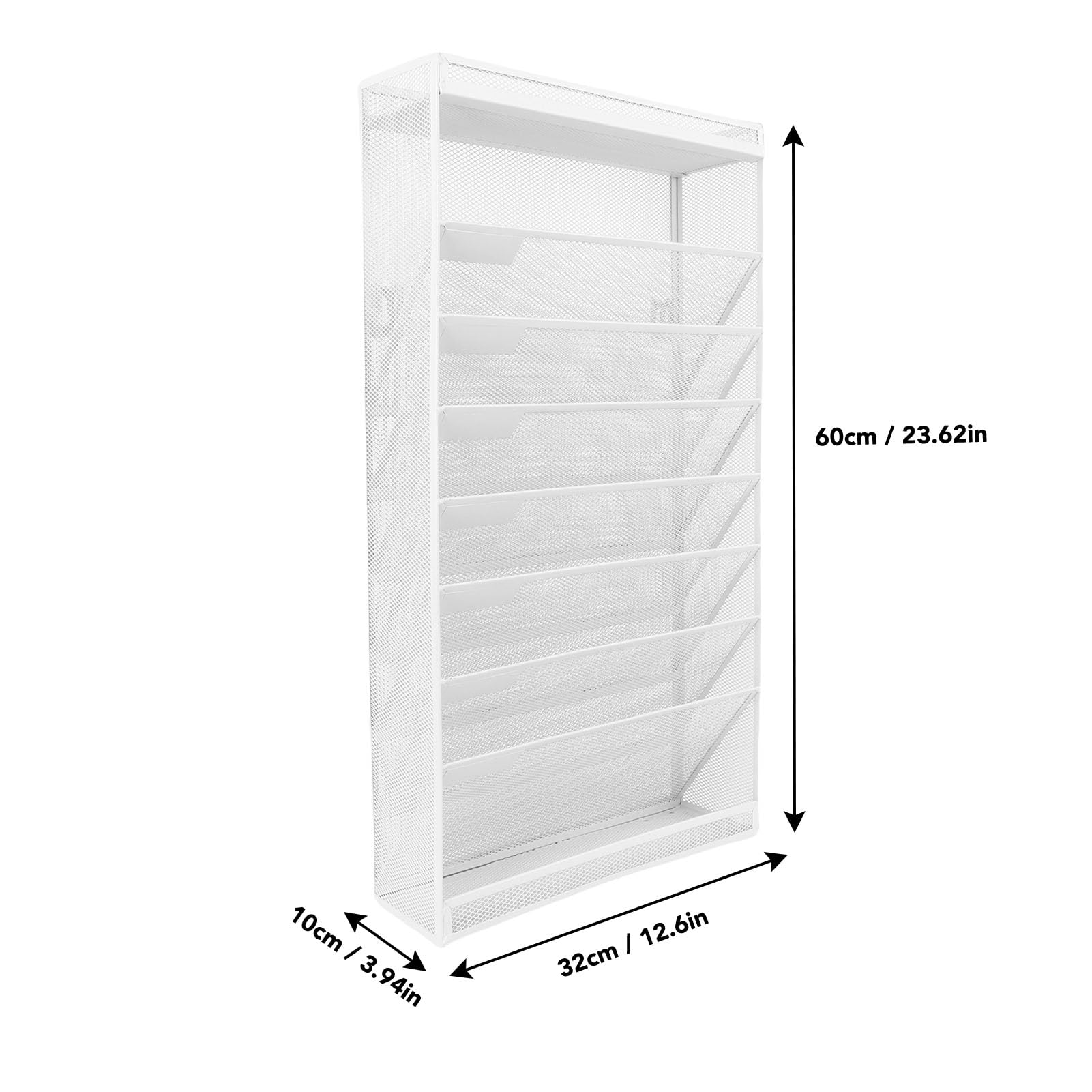 Organizzatore di File a 9 Livelli Realizzato in Maglia di Ferro Spessa, Rack a Parete Mobile con Ruote, Organizzatore di Documenti per Ufficio, Casa, Design Verticale per la