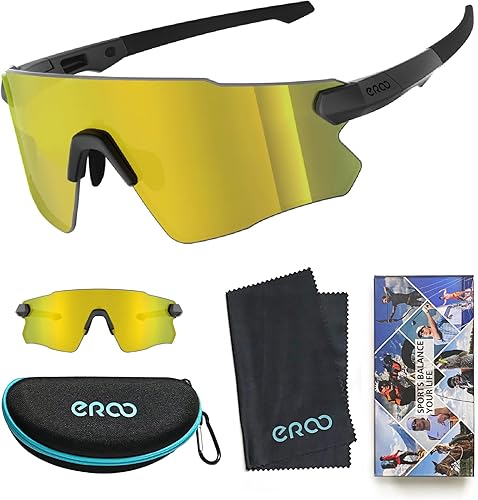 Miniatura 10 de ER00 Gafas de sol deportivas ligeras envolventes para cara pequeña, hombres, mujeres, jóvenes, ciclismo, béisbol, correr, pickleball