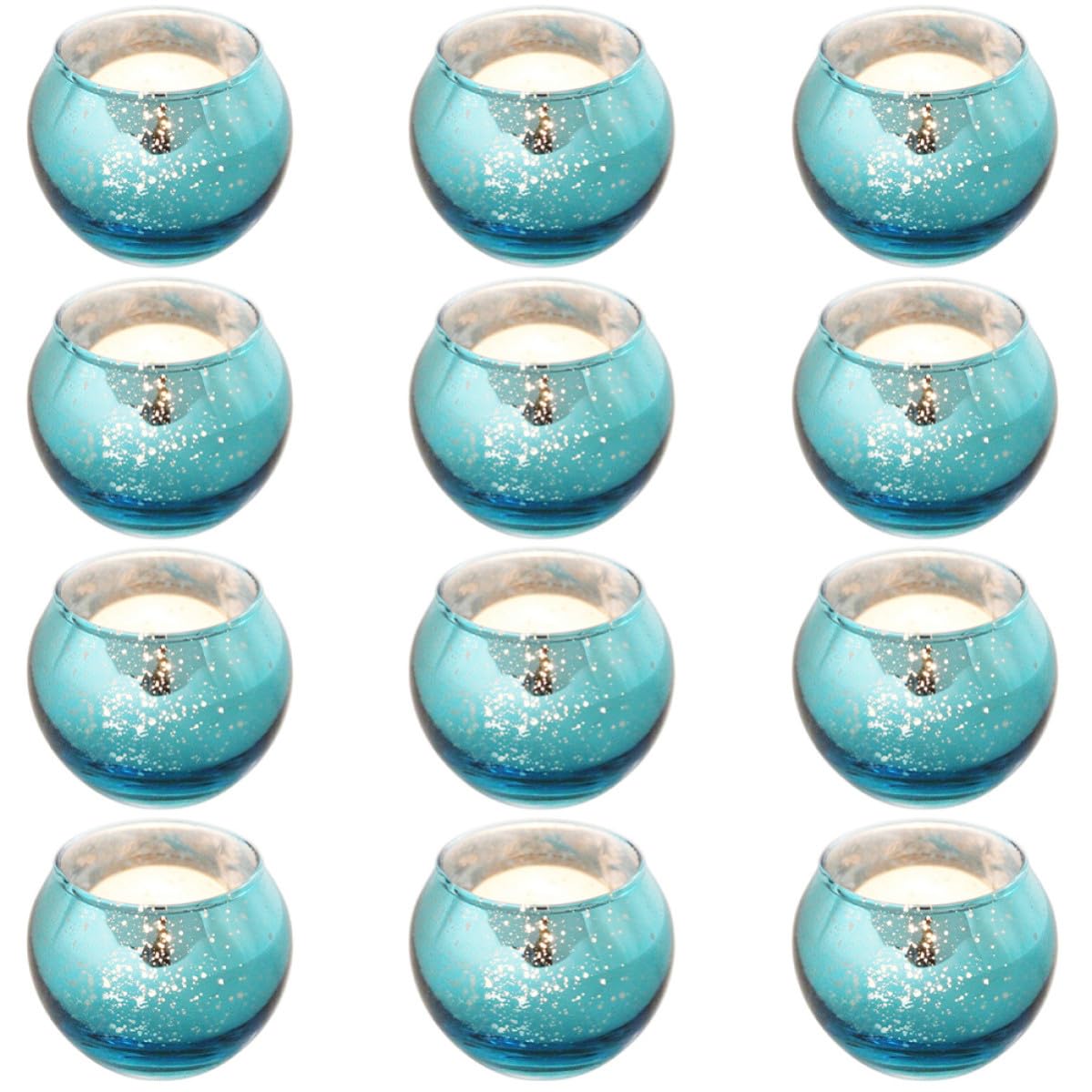 Cabilock 12 Piezas Portavelas de Azul con Motas Soporte Decorativo para Velas Pequeñas Diseño Moderno para Salón Dormitorio y Oficina