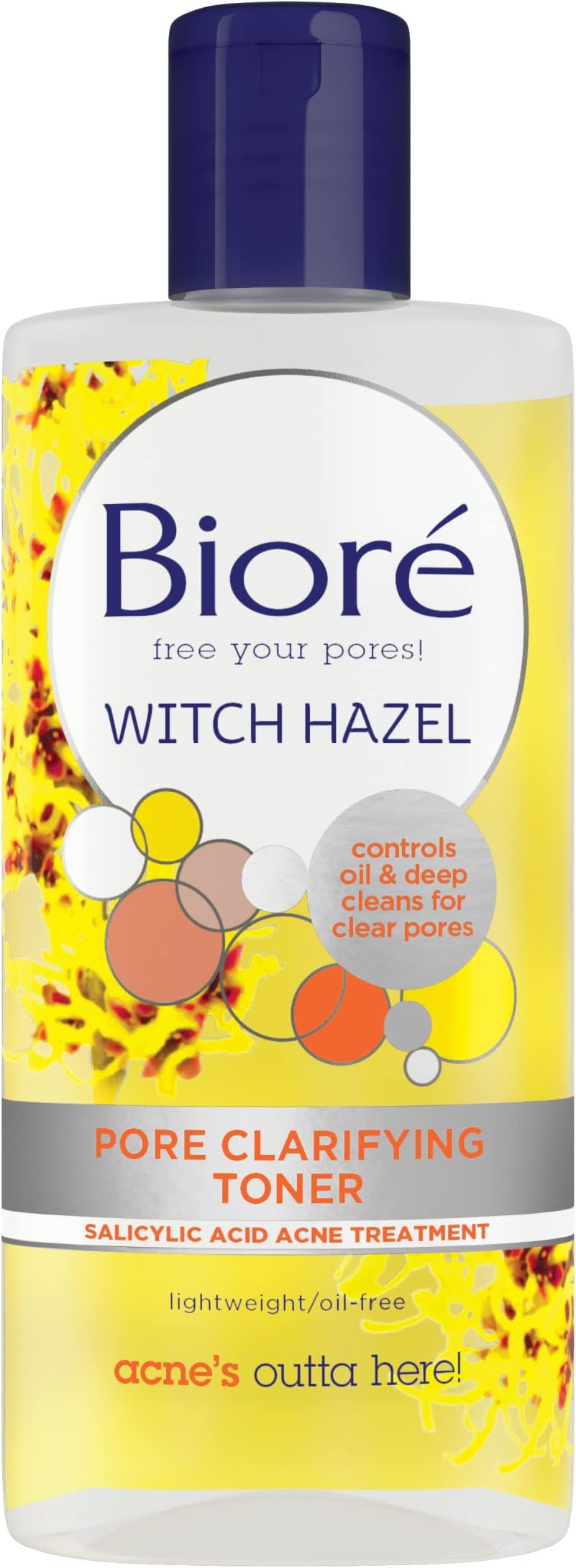 Bioré Witch Hazel Pore Clarifying Toner, with 2% Salicylic Acid for Acne Clearing and Balanced Skin Purification, 8 Ounce (HSA/FSA Approved)