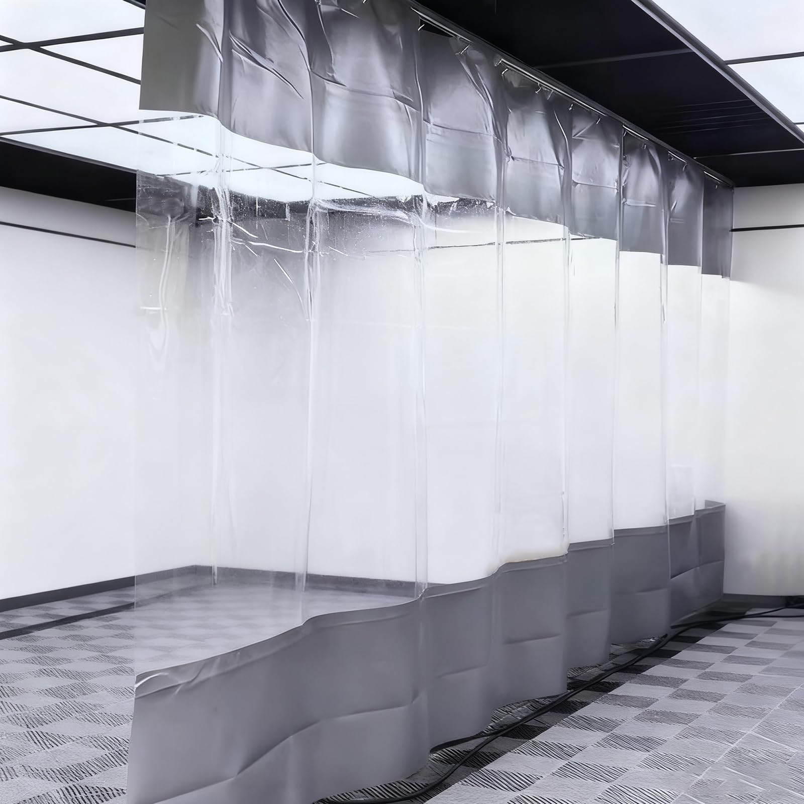Lona Transparente Resistente A Desgarros De Alta Resistencia, Cortavientos Transparente para Patio, Cerramiento Cortavientos para Terraza Y Cenador (Gris 1,8 × 2,4 M) (Gris)