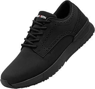 Zapatillas Antideslizantes Hombre Zapatos de Vestir Oxford Plano Derby Impermeable Calzado Casuales para Trabajo Party Hosteleria Cocina