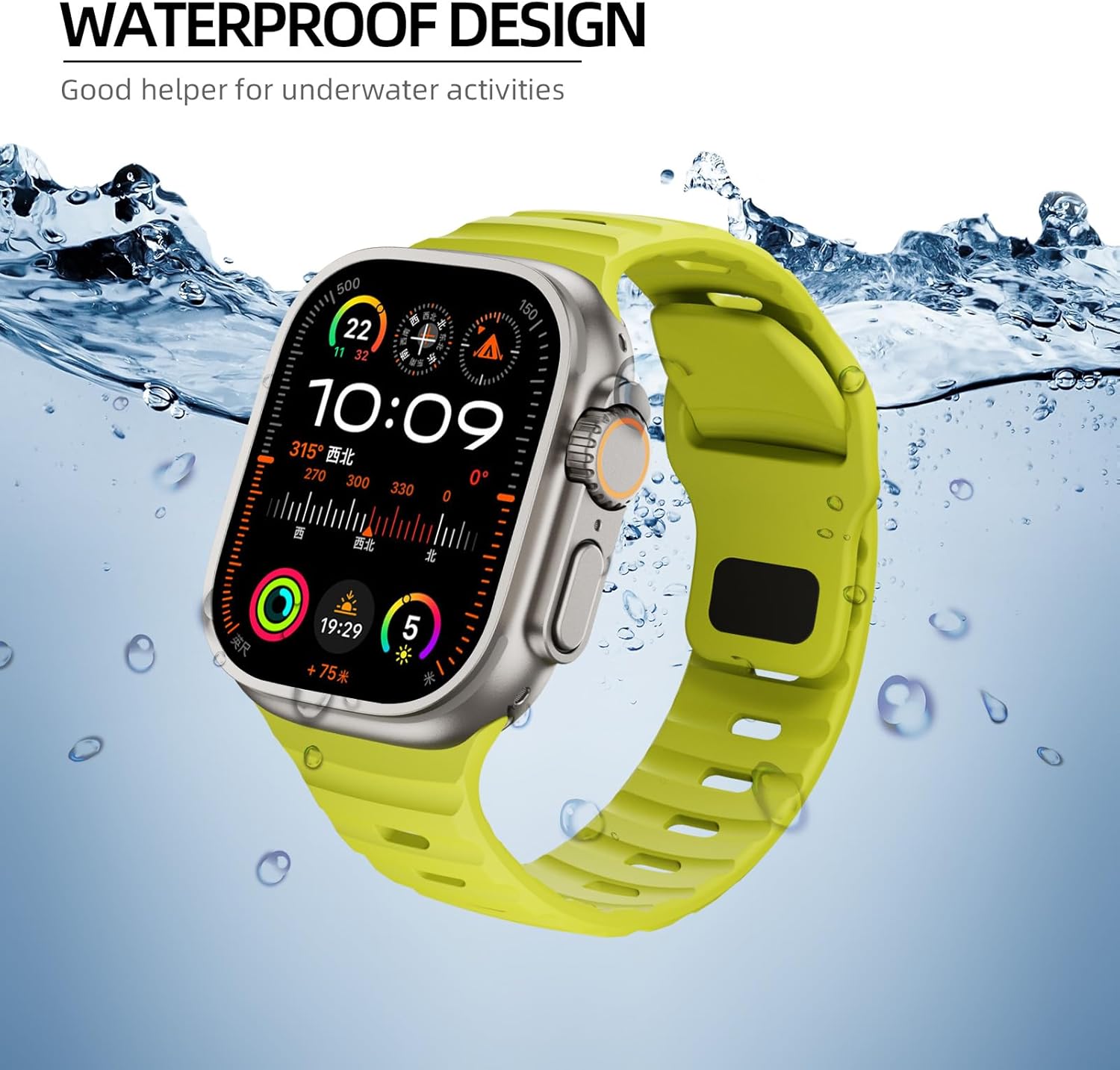 Soft Silicone Waterproof Strap Compatible with Apple Watch Ultra Band 49mm 45mm 44mm 42mm 41mm 40mm 38mm,Men Women Sport Bands for iWatch Series 8 7 6 5 4 3 2 1 SE Ultra (42/44/45/49mm, - Image 7