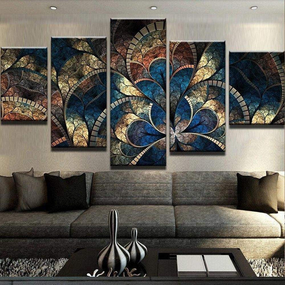 Toile peinture à l'huile abstraite pour mur de fond de chambre élégante