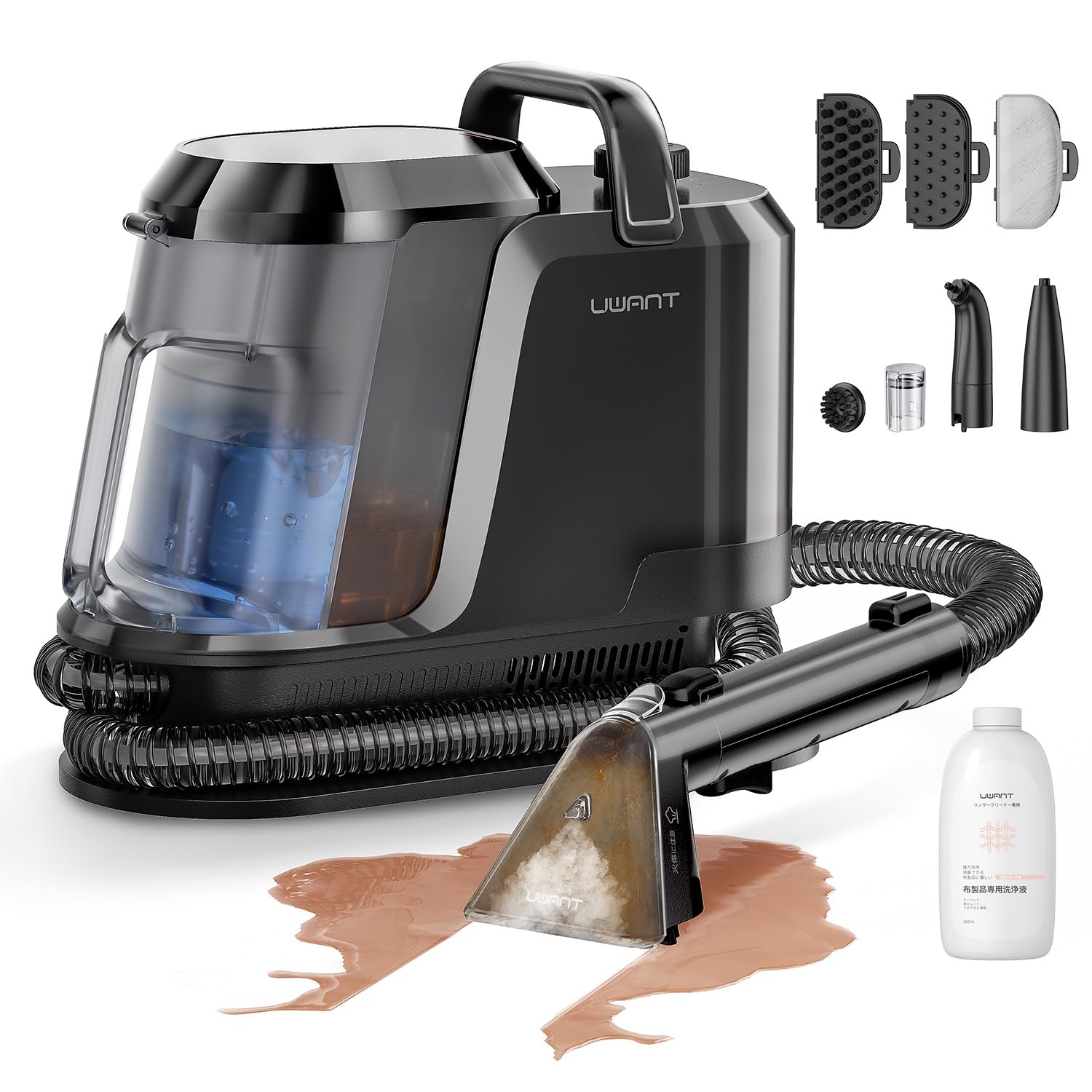 Uwant スチームクリーナー 100℃蒸気噴射×18000Pa Amazon | uwant 100℃蒸気噴射リンサークリーナー 18000Pa超強吸引力