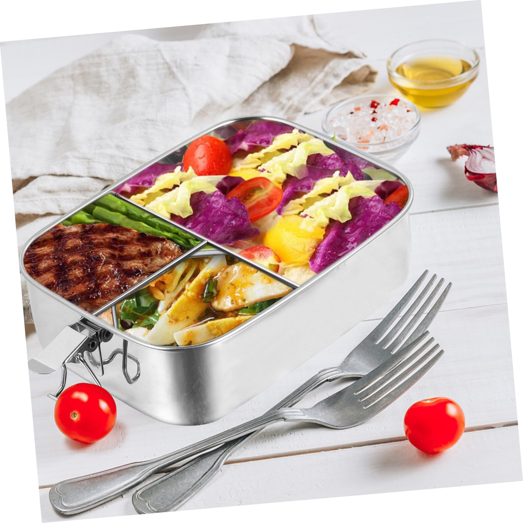 Boîte à Bento à 3 Compartiments Présent Rentrée 1,2l Acier Inoxydable