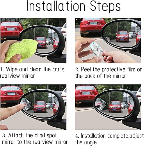 Vista 57 de 2 espejos de punto ciego, espejo retrovisor lateral convexo de vidrio HD de 360° con carcasa ABS para automóviles, SUV y camiones Plateado