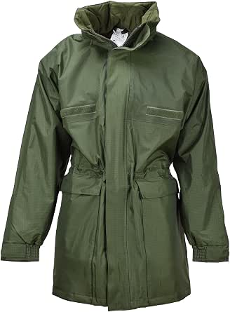 Original Belgian military rain long jacket with liner olive waterproof field NEW