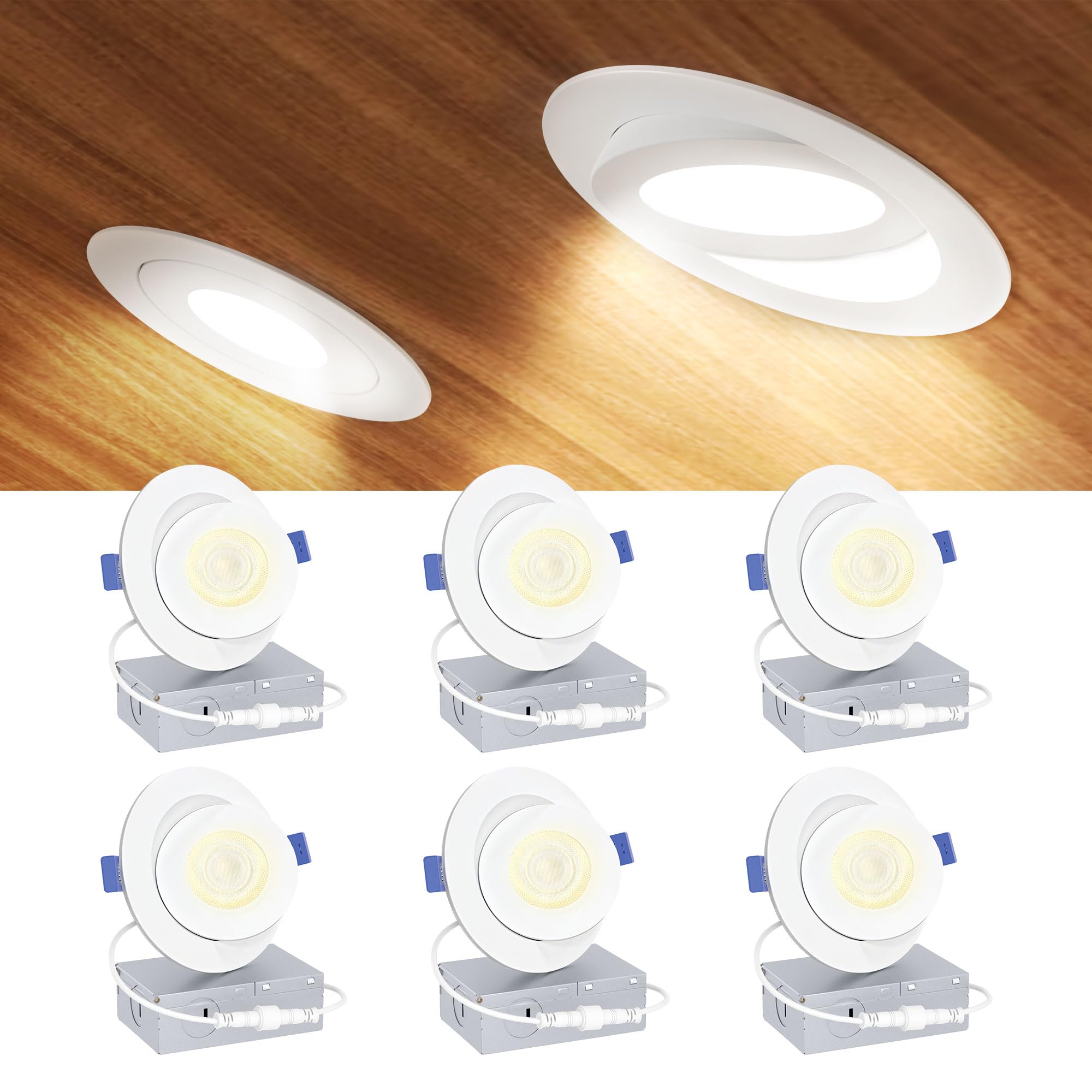 Ensenior 4" Gimbal LED Recessed Lights - 4 Pack -10