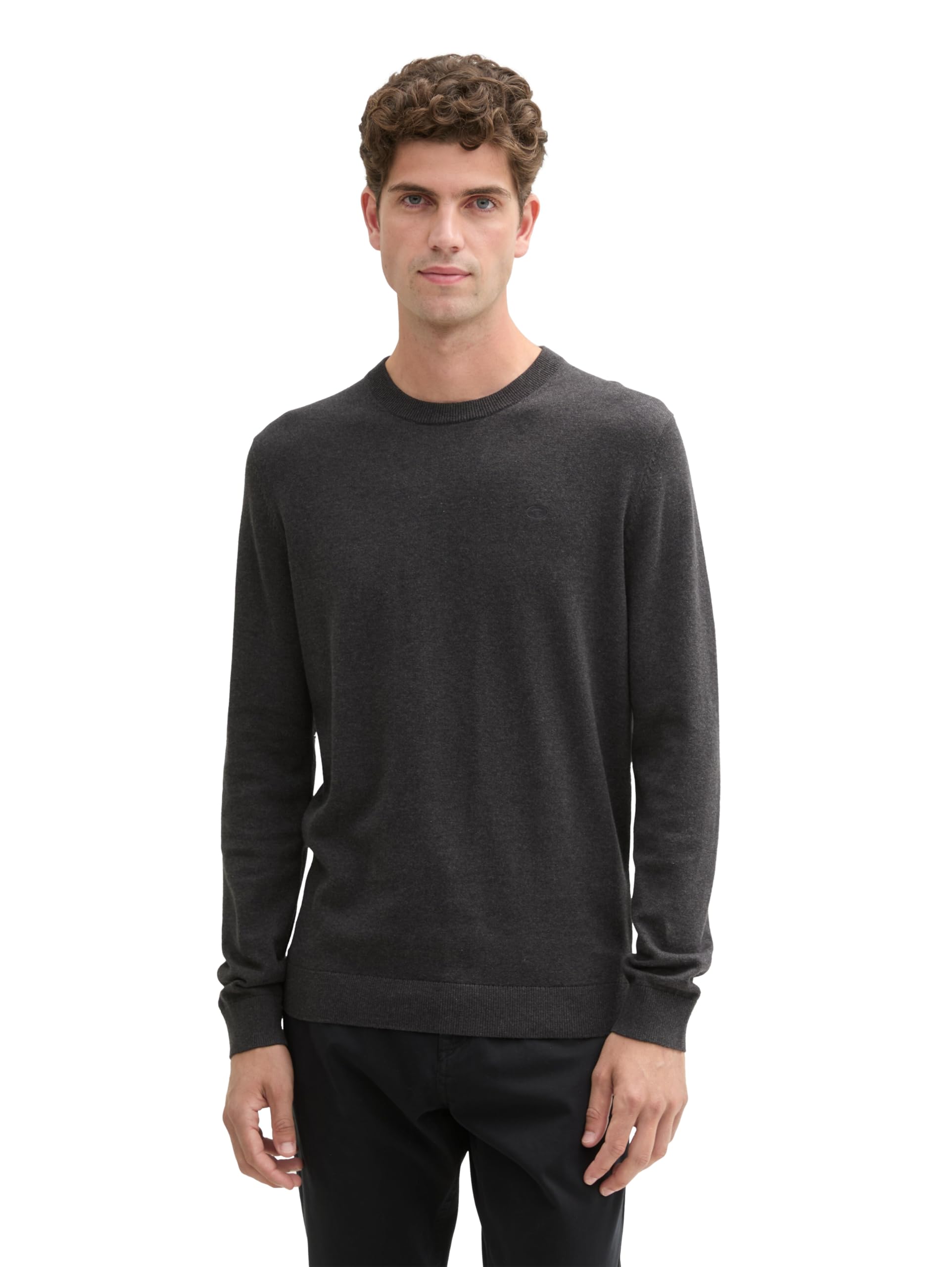 Tom Tailor Herren Basic Strickpullover mit Rundhalsausschnitt