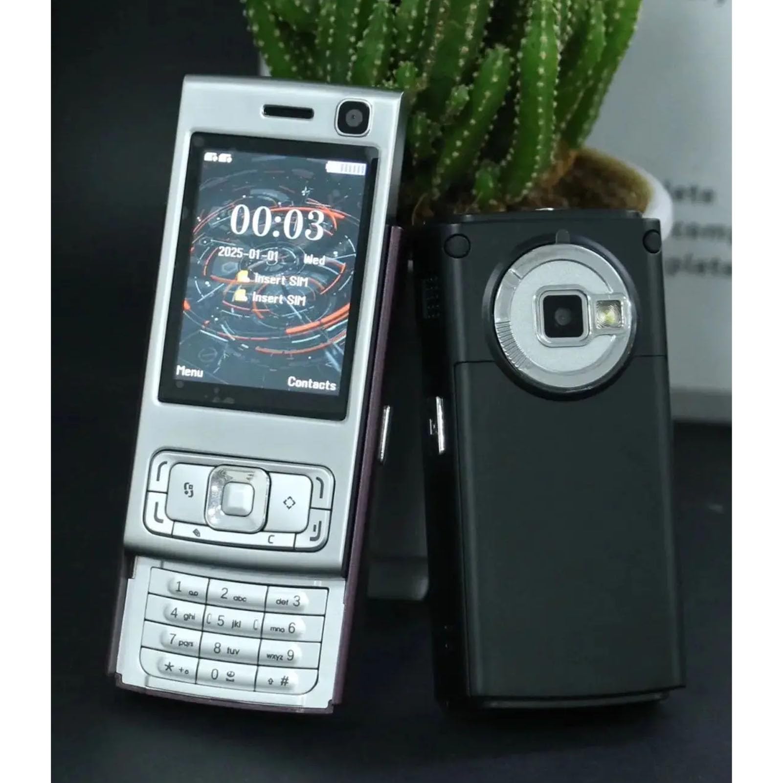 Odblokowany Telefon Suwakowy, Telefon Komórkowy 2G GSM z Ekranem 2,0 -calowym, Podwójny SIM, MP3 MP4 Player, FM Radio, dla Seniorów (BLACK)