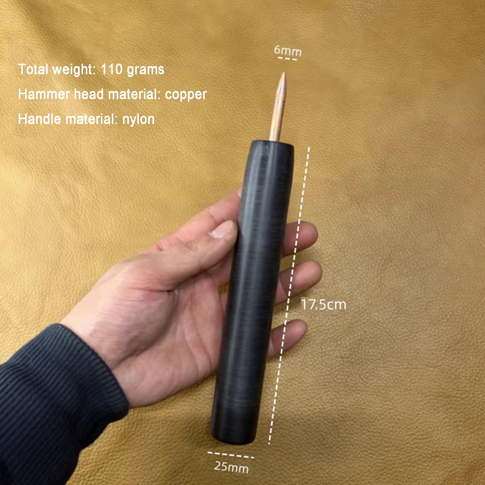 Kit di strumenti per la pulizia della pietra focaia, include un flaker a pressione e bastoncini di rame per lavori artigianali e smussati, ideale per principianti e professionisti