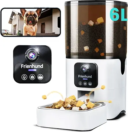 Automatic Cat Feeder with Camera, 6L Camera Cat...