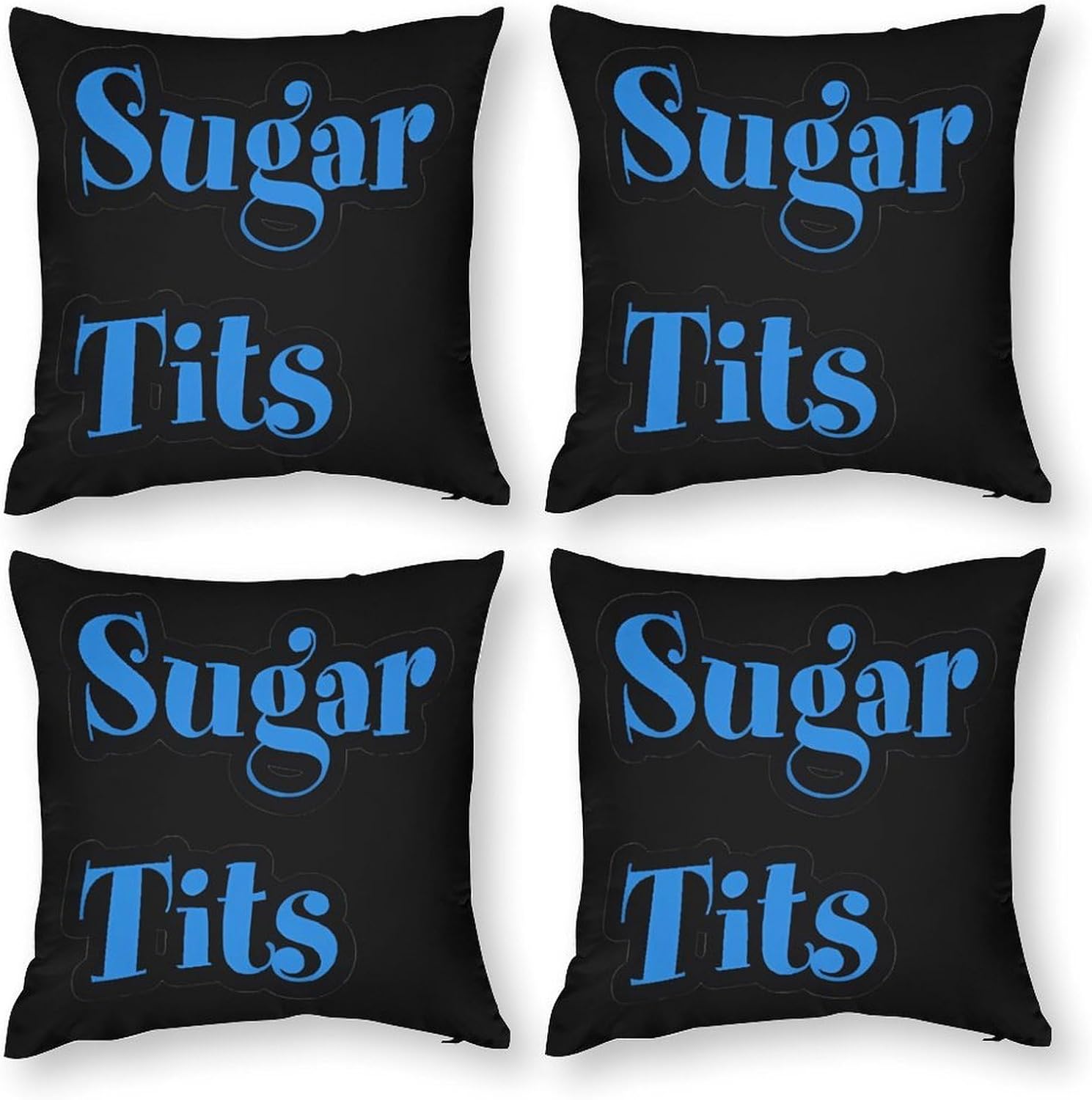 Sugar Tits Printed Throw Pillow Case 4 Pcs Soft Pillowcases Pillows Covers Sofa Bed Decor 12/14/16/17/18/20/22/24/32 Inches