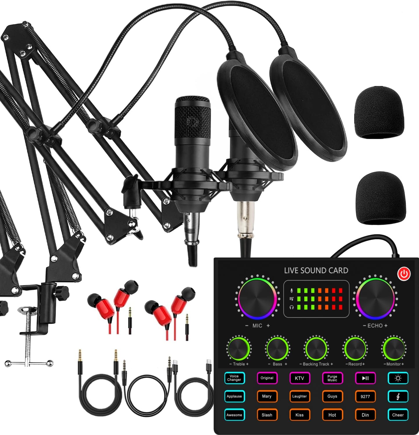 Amazon.com: Podcast Equipment Bundle for 2, V8mx Audio Interface