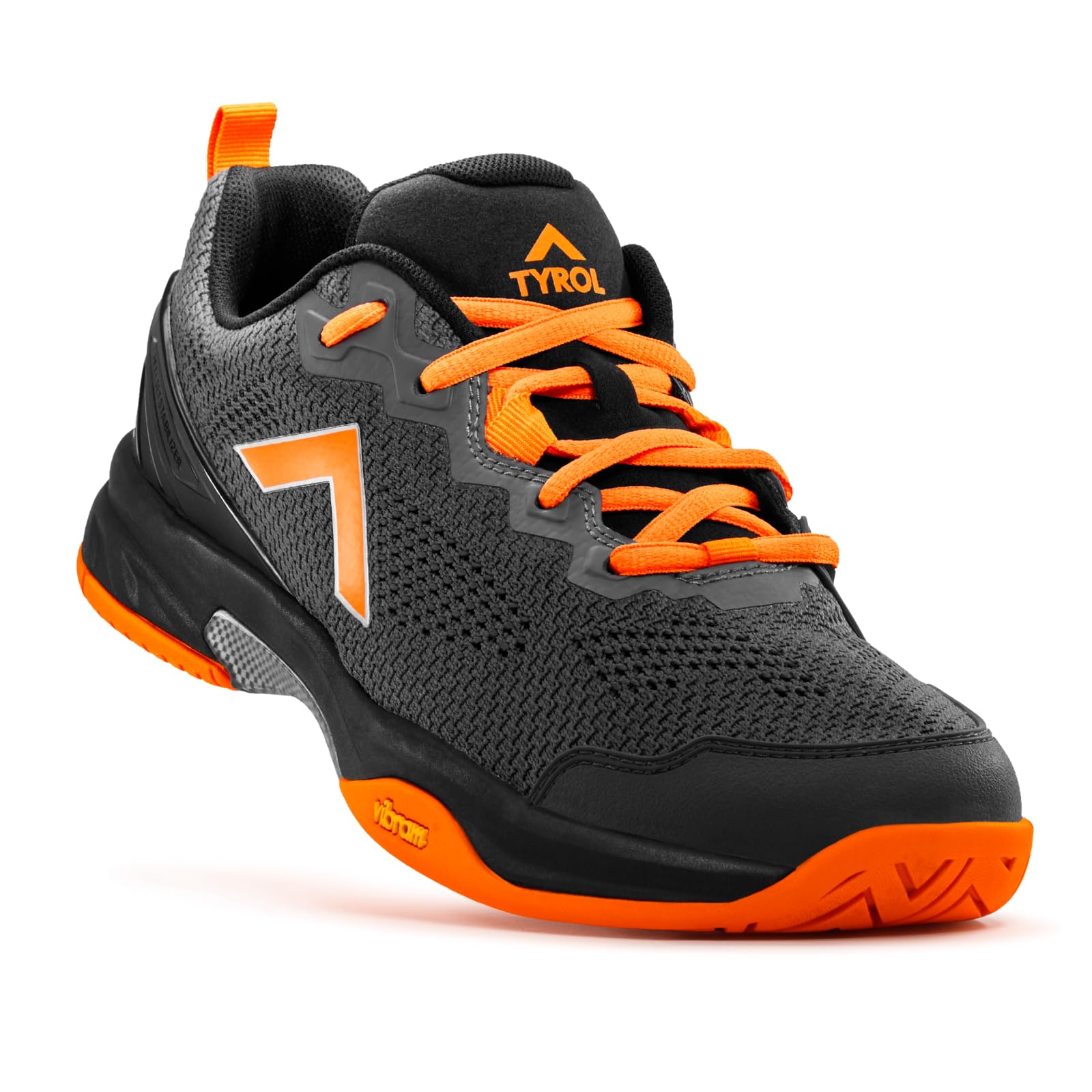 Tyrol Men's Velocity V Pickleball Shoe (Charcoal Grey/Tangerine/Black, 9.5)