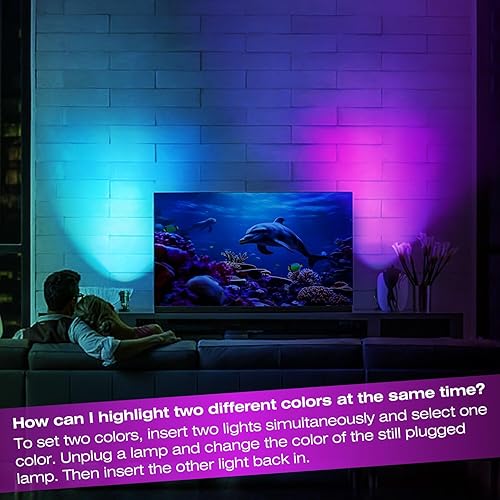 Miniatura 5 de FZWLE RGBW Spot Lights Clamp Indoor Spotlight,2 Pack 7W LED Clip-On Spot Lights with Remote Control, Uplighting Indoor Spotlight, Plant Spotlight