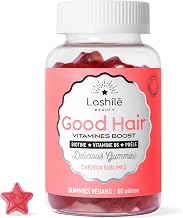 Lashilé Beauty - Food Supplement Hair - Accelerated Growth & Fortification of Hair - Good Hair - Made in France - Biotin Zinc Vitamin B8 C B6 - Cure 1 Month 60 Gummies