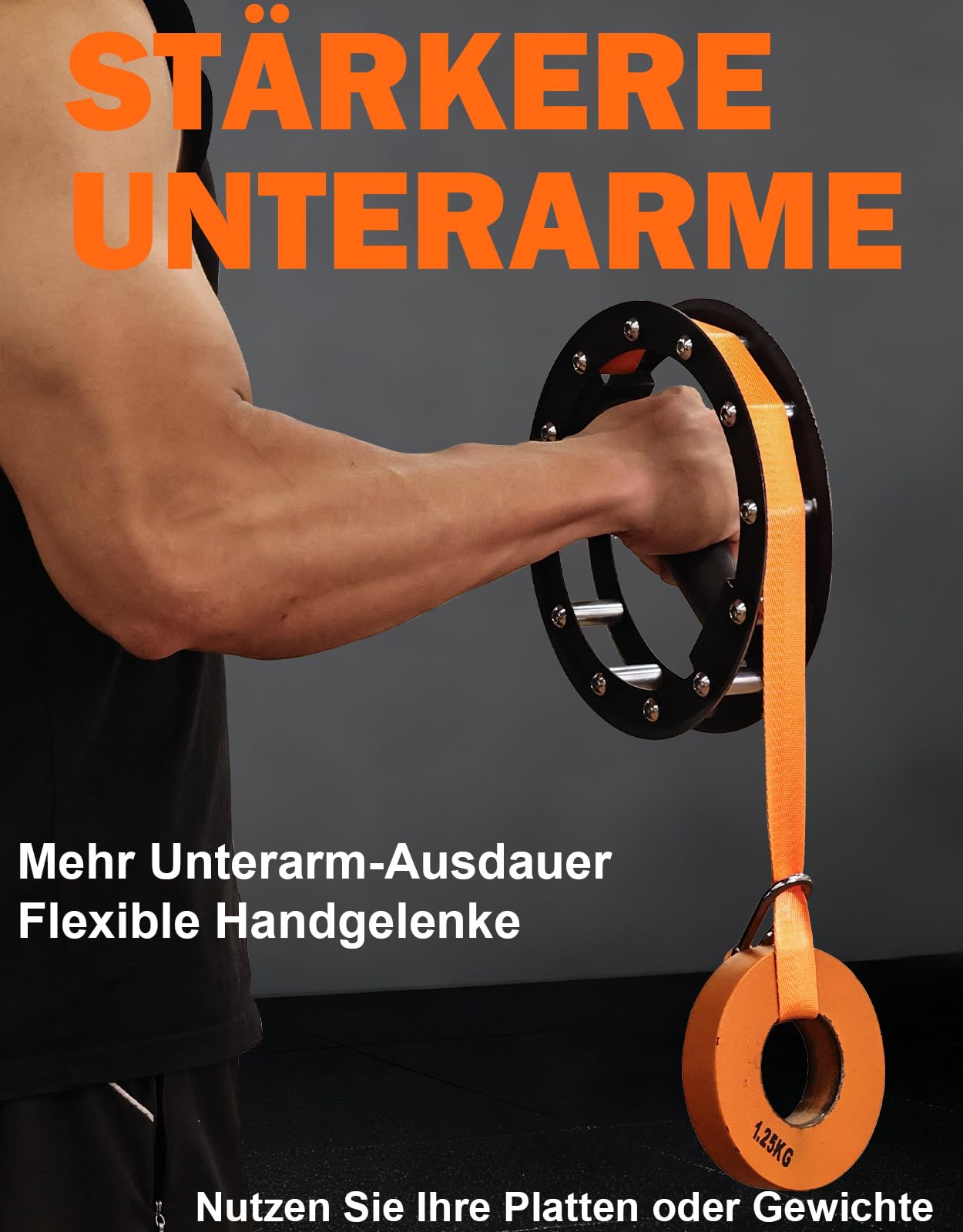 Fitarc Forearm Strengthener,Forearm Exerciser, Wrist Bar,Forearm Strength Trainer,Wrist Roller,Wrist Trainer,Wrist Rotation,Plate Not Included