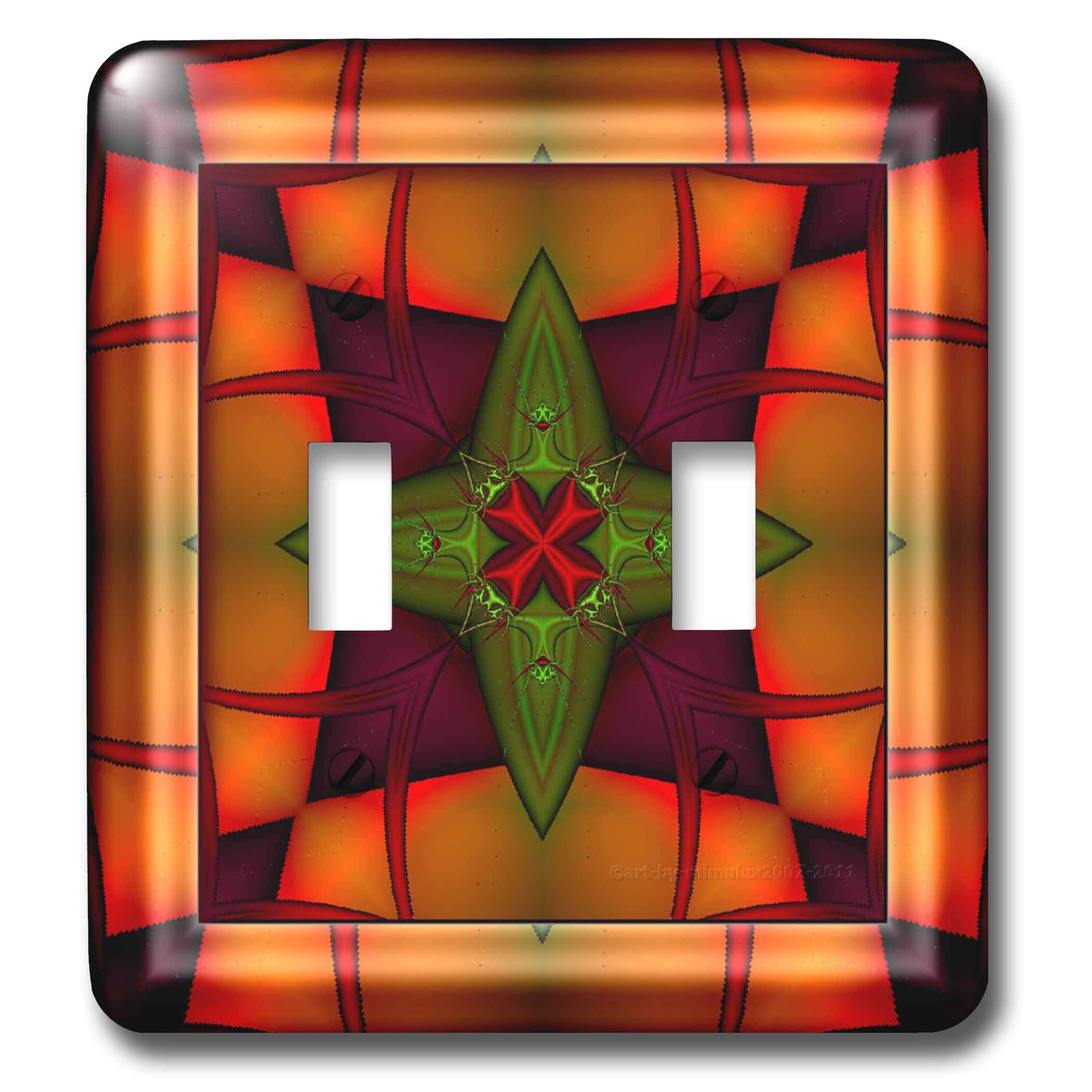 Mandala Glowing Chakra plaque interrupteur haut de gamme or et rouge