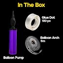 ITAF Hand Held Balloon Air Pump Inflator For Metallic Pastle Balloons,5 Meter Balloon Arch Kit & 1 Roll of 100 pc Removable Glue Dot For Decoration of Birthday/Anniversary/Baby Shower/Bachlorette gallery image