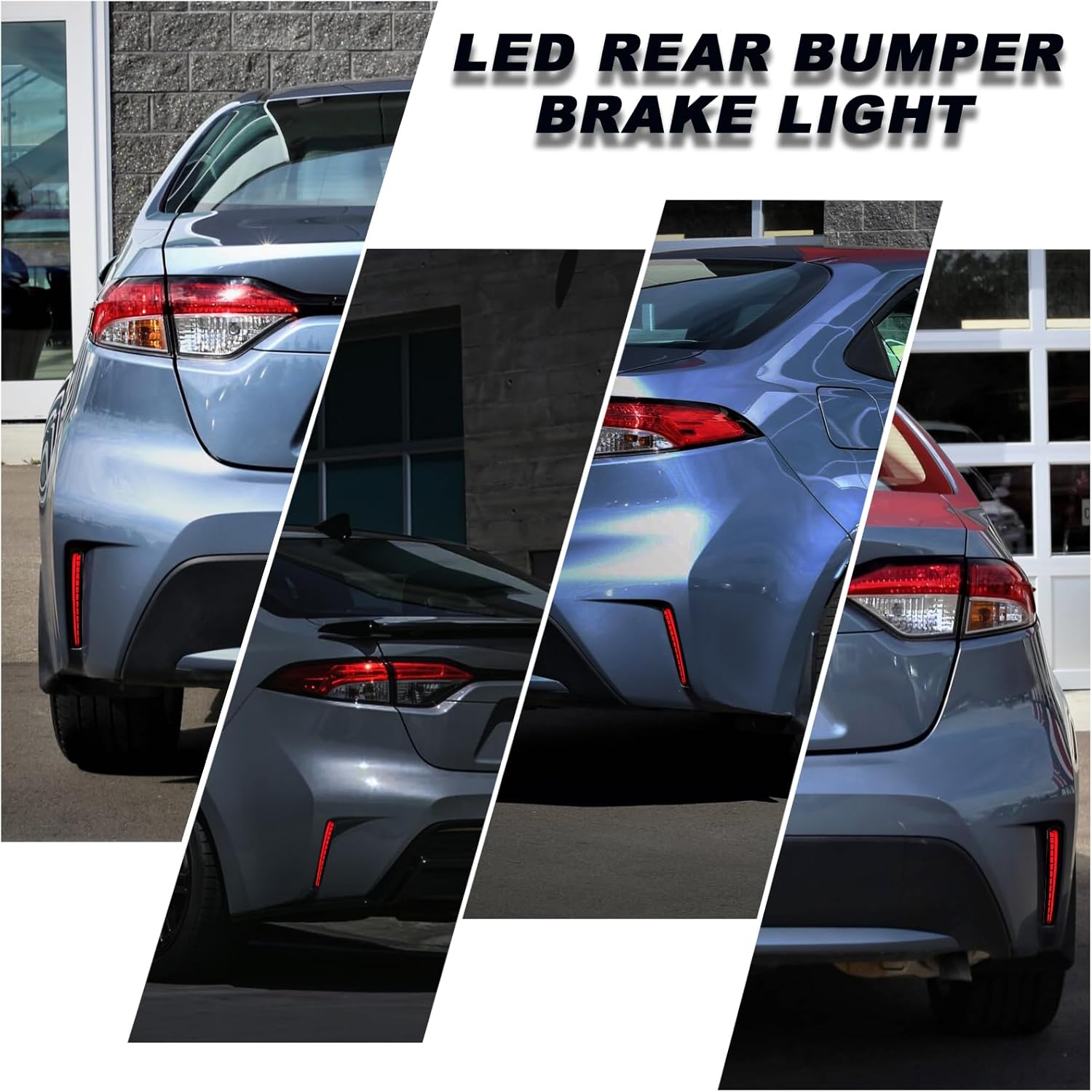 LED Sequential Rear Bumper Brake Tail Lights for 2020-2025 Toyota Corolla L LE SE XLE XSE Nightshade | Plug & Play Bumper Reflector Replacement