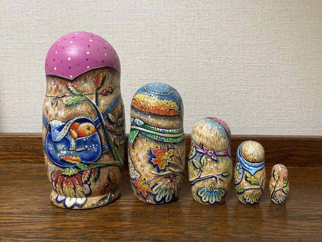Amazon | ロシア雑貨ウッドバーニング フクロウ マトリョーシカ(5P 