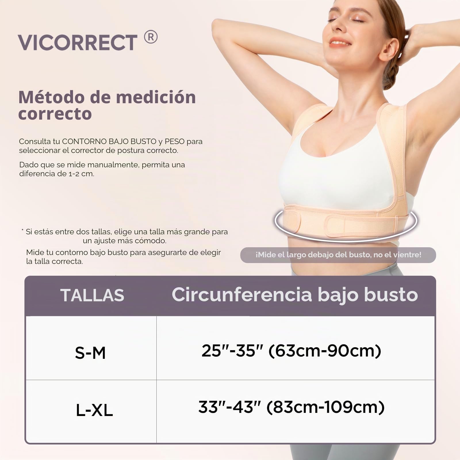 Vicorrect Corrector de postura Regolabile Postura Corrector espalda para mantenimiento de espalda, cuello y hombros, cinturón de espalda para mujer para aliviar el dolor del cuello (S/M)