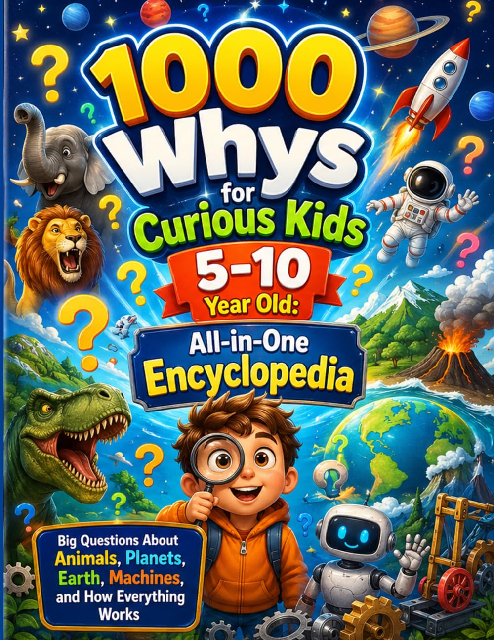 1000 Whys for Curious Kids 5–10 Year Old: All-in-One Encyclopedia: Big Questions About Animals, Planets, Earth, Machines, and How Everything Works