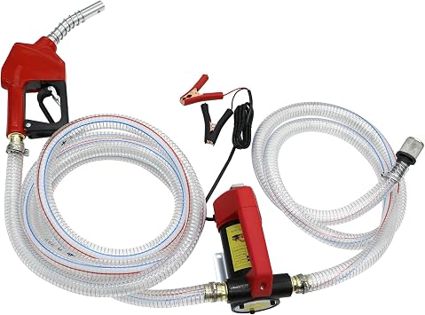12V Fuel Transfer Pump, 12GPM Diesel Transfer Pump Kit, Self Priming DC Electric Fuel Transfer Pump With Nozzle Hose, Suitable For Diesel, Kerosene, Transformer Oil