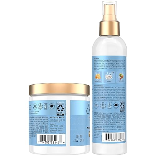 Miniatura 2 de SheaMoisture Manuka Honey & Yogurt Hydrate + Repair Bundle – Tratamiento de energía proteica y acondicionador sin enjuague multiacción, 8 onzas Ea