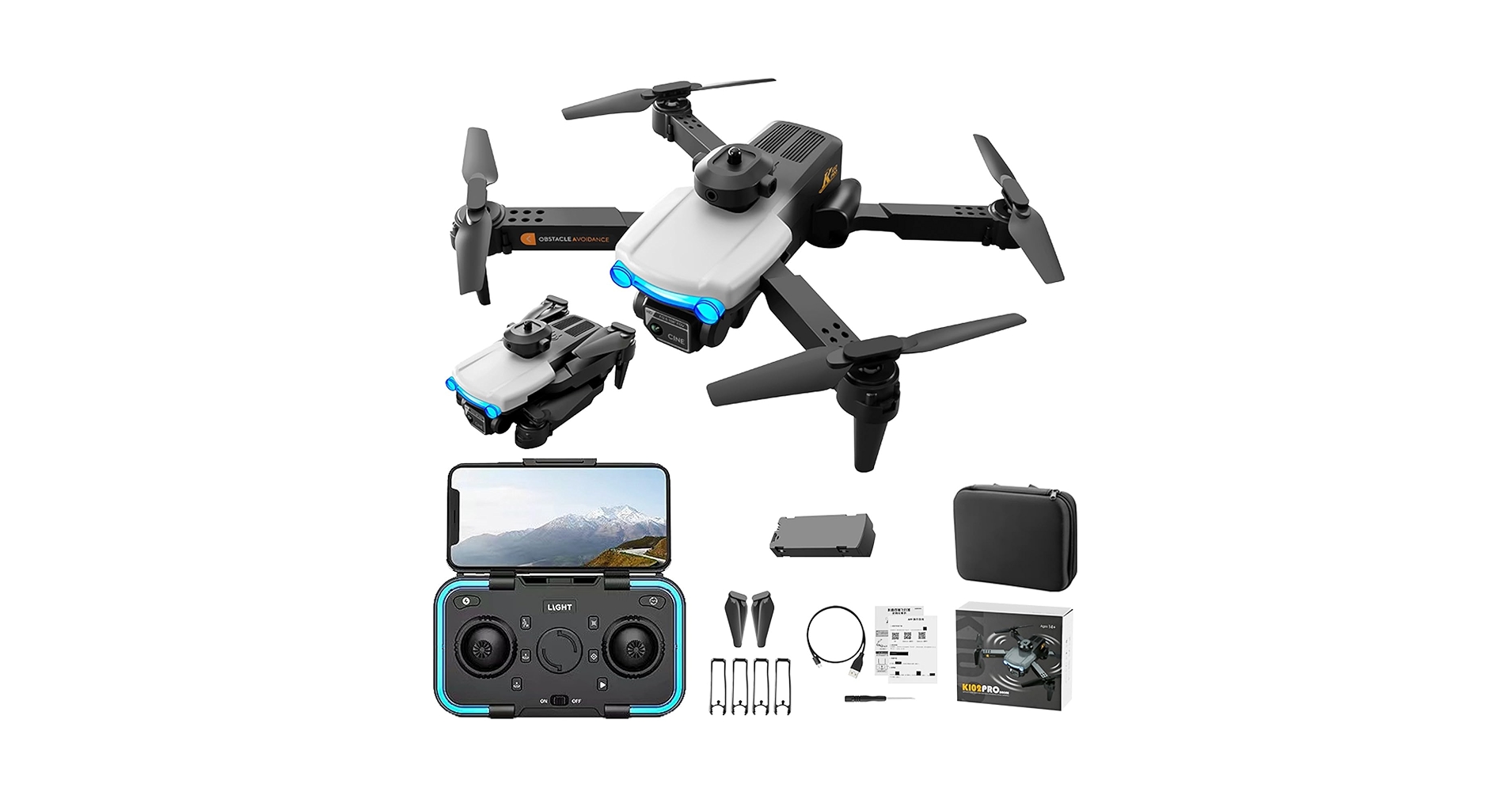 Amazon.co.jp: K102PRO ドローン カメラ付き 90°調整可能な 4K