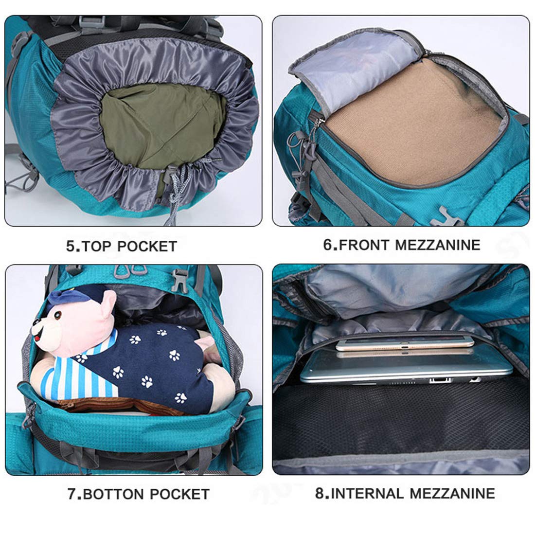 Wanderrucksack 80L Großer Outdoor-Rucksack wasserdichte Reisetaschen Camping Wandern Damen Kletterrucksack Herren Sporttasche