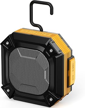 ShellHome Magnetic Jobsite Speaker with Hook, Portable Bluetooth Wireless Speakers, Hands-Free Calls, 45H Battery Stereo Sound TWS for Golf Accessories Golf Gifts, Camping, Outdoor, Construction
