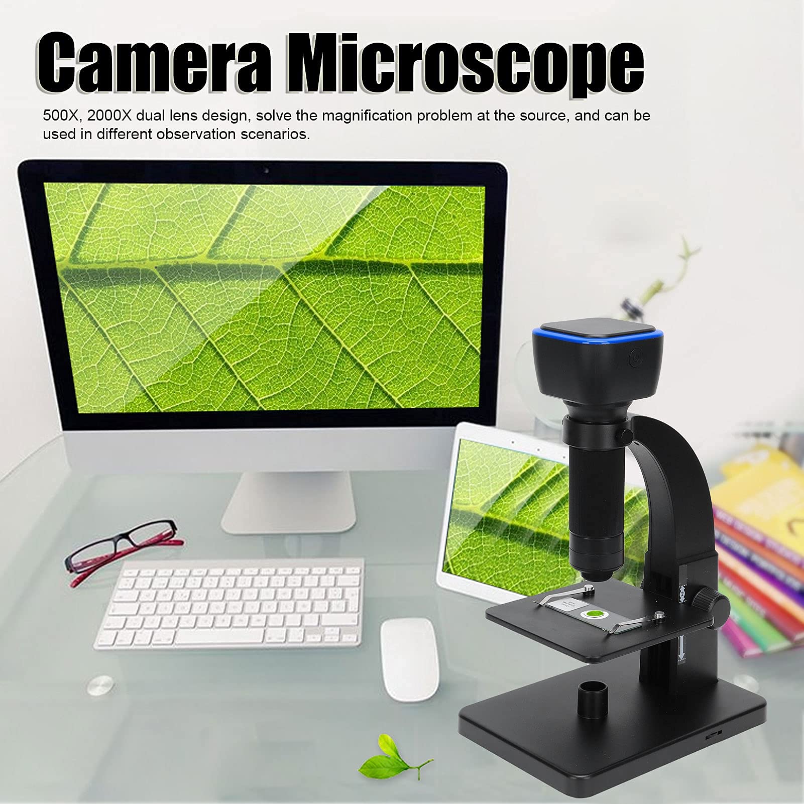 Microscopio Digital 2000X HD con WiFi y USB Lente Dual para Inspección Industrial y Biológica