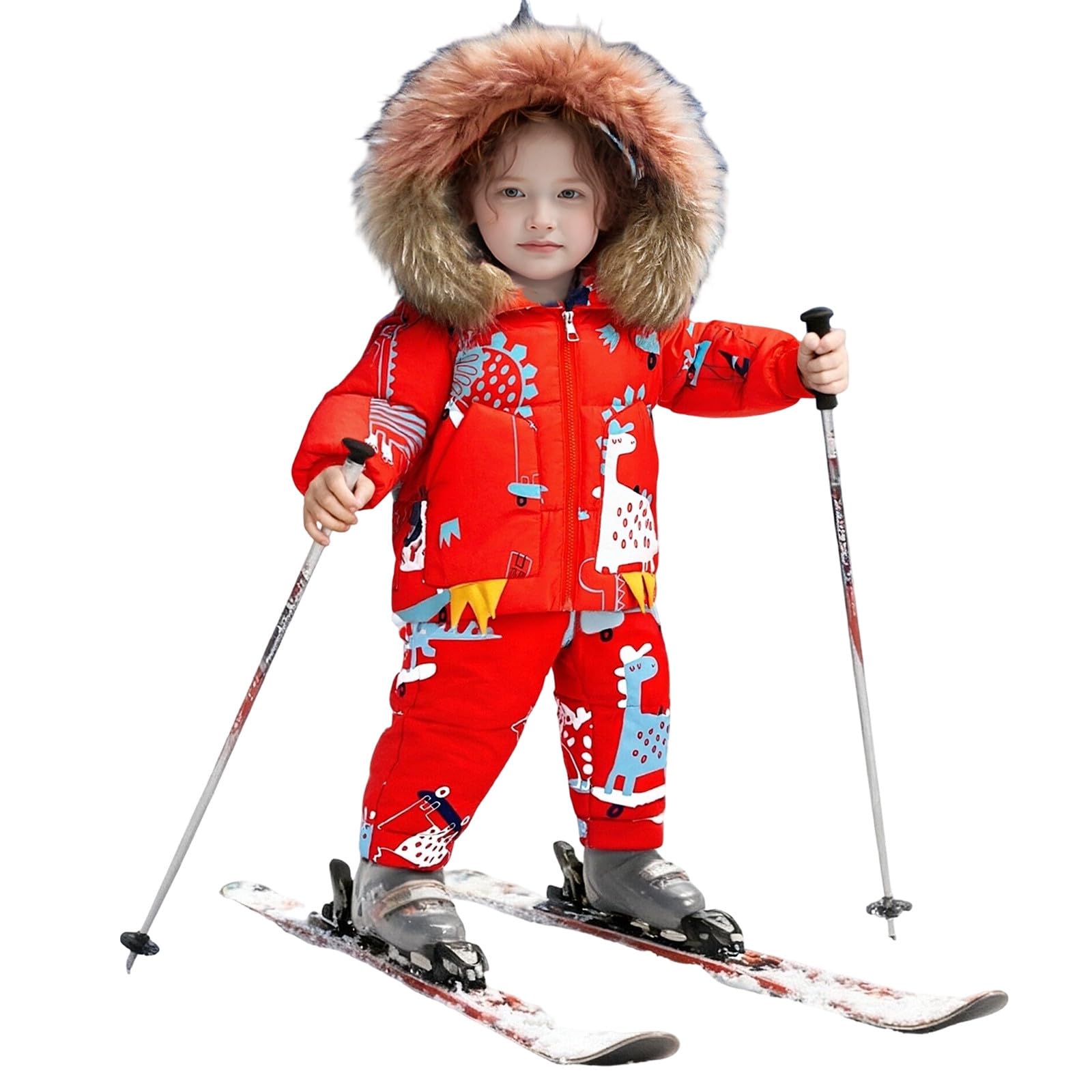 Generico Tuta Sci Bambino,Tuta da Neve Isolante per Bambini Due Pezzi Abbigliamento Termico Invernale per Bambini Antivento Abbigliamento Caldo per Bambini Piccoli E Ragazzi