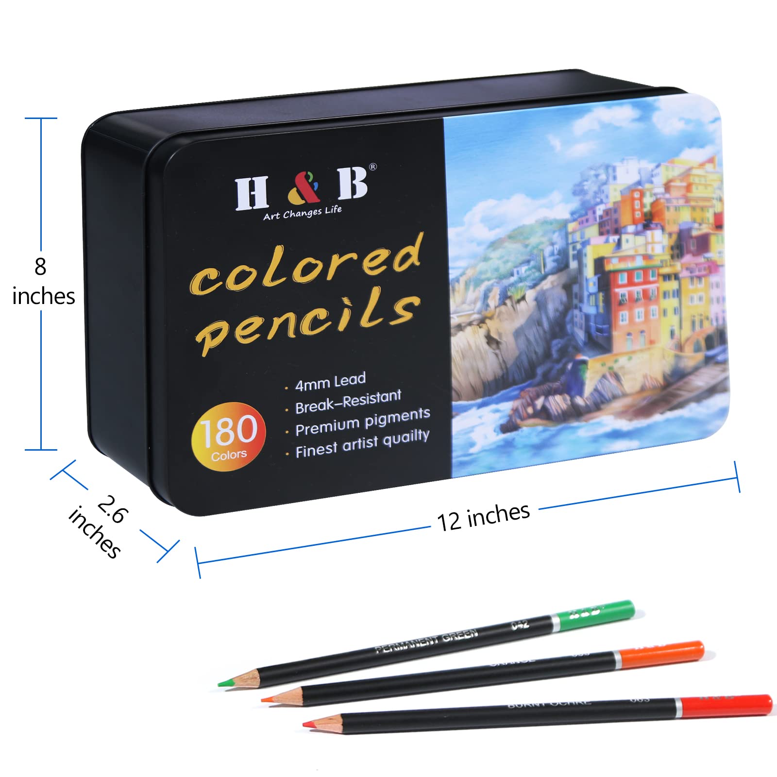 Amazon.co.jp: H & B 色鉛筆180個 お絵かき鉛筆セット 油性色鉛筆